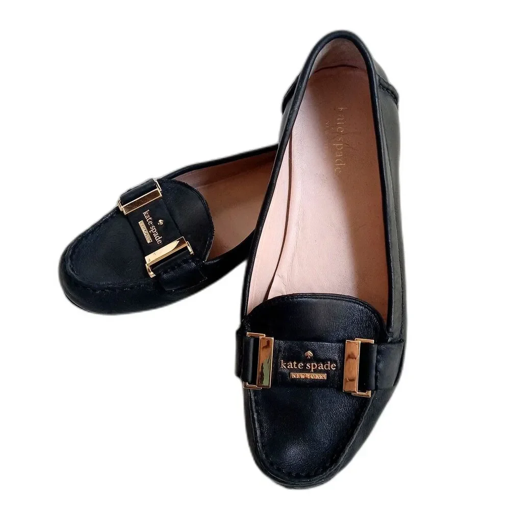 Kate Spade 7.5 Colette Loafer Black Leather